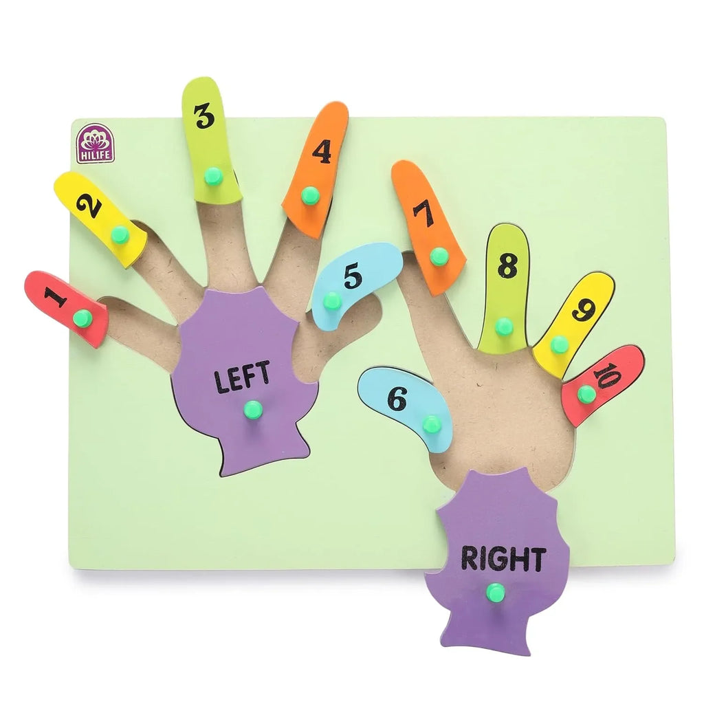 HiLife Educational Hands Puzzle Board, Gold Series, Wooden Peg Board for Kids - Naivri