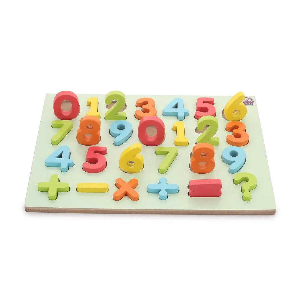 HILIFE Educational Numbers Puzzle Board – Gold Series Wooden Number Puzzle 0–9 for Toddlers - Naivri
