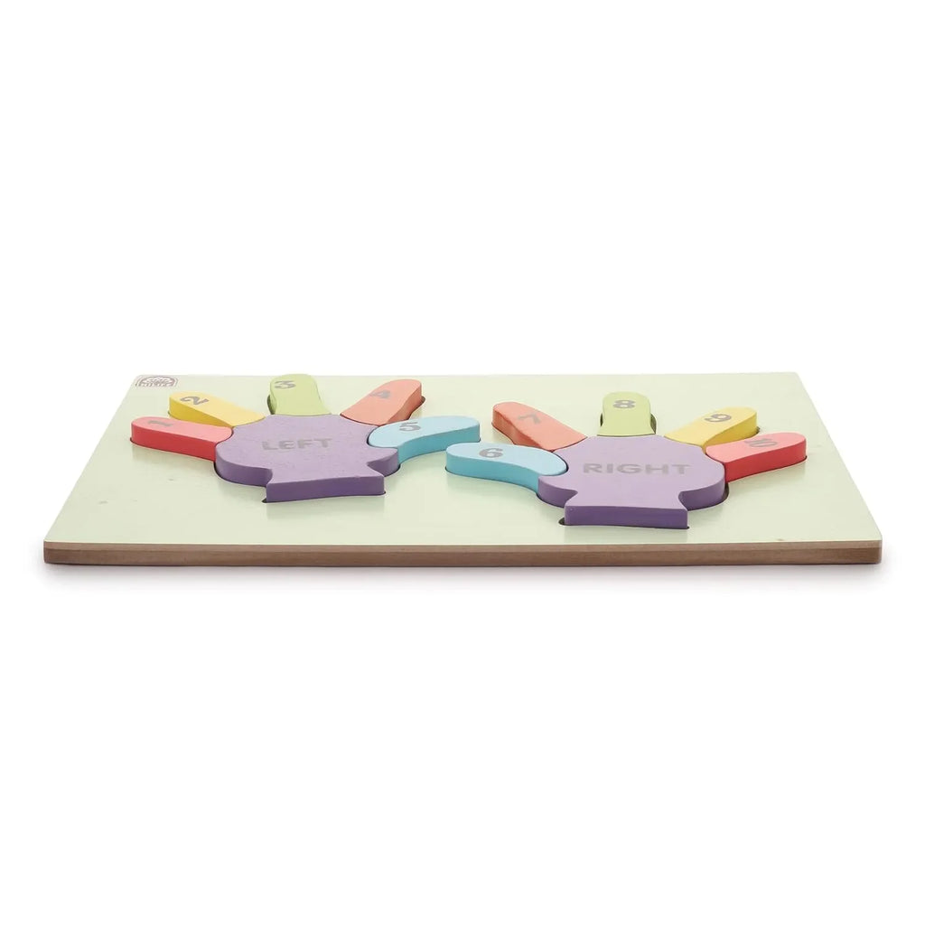 HILIFE Educational Wooden Hands Shape Number Puzzle Board – Gold Series | Numbers 1-10 for Toddlers (026) - Naivri