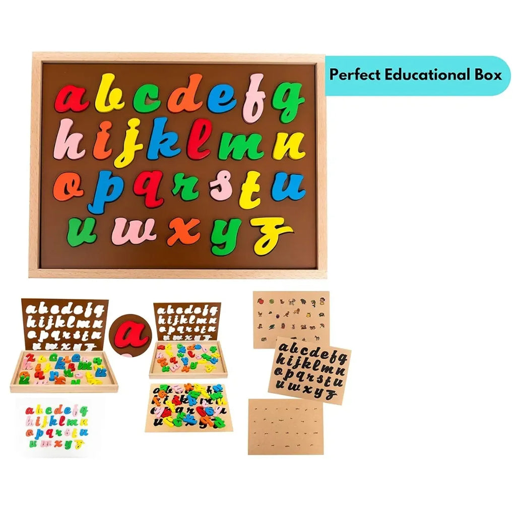HILIFE English Alphabet Puzzle 3-Layers Cursive Writing | Wooden ABC Letters Colorful Educational Puzzle Toy Board for Toddlers & Kids – Multi-Colored Toy for Kids 3 Years+ - Naivri