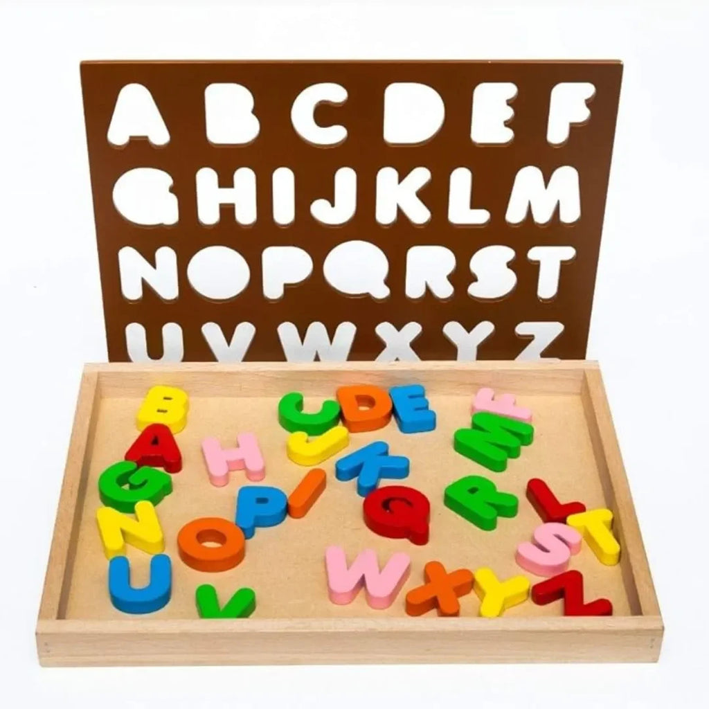 HILIFE English Alphabet Puzzle 3-Layers Lowercase | Wooden ABC Letters Colorful Educational Puzzle Toy Board for Toddlers & Kids – Multi-Colored Toy for Kids 3 Years+ - Naivri