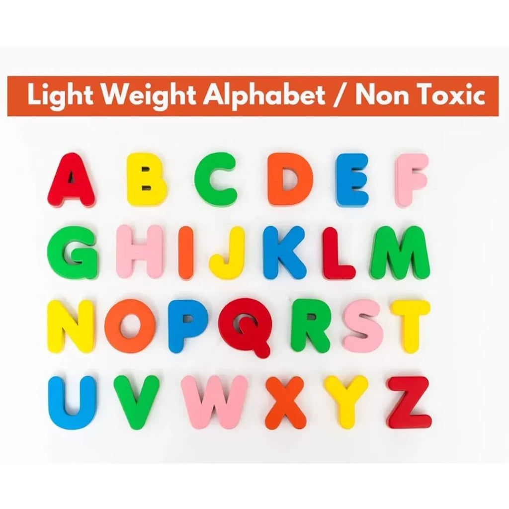 HILIFE English Alphabet Puzzle 3-Layers Uppercase | Wooden ABC Letters Colorful Educational Puzzle Toy Board for Toddlers & Kids – Multi-Colored Toy for Kids 3 Years+ - Naivri