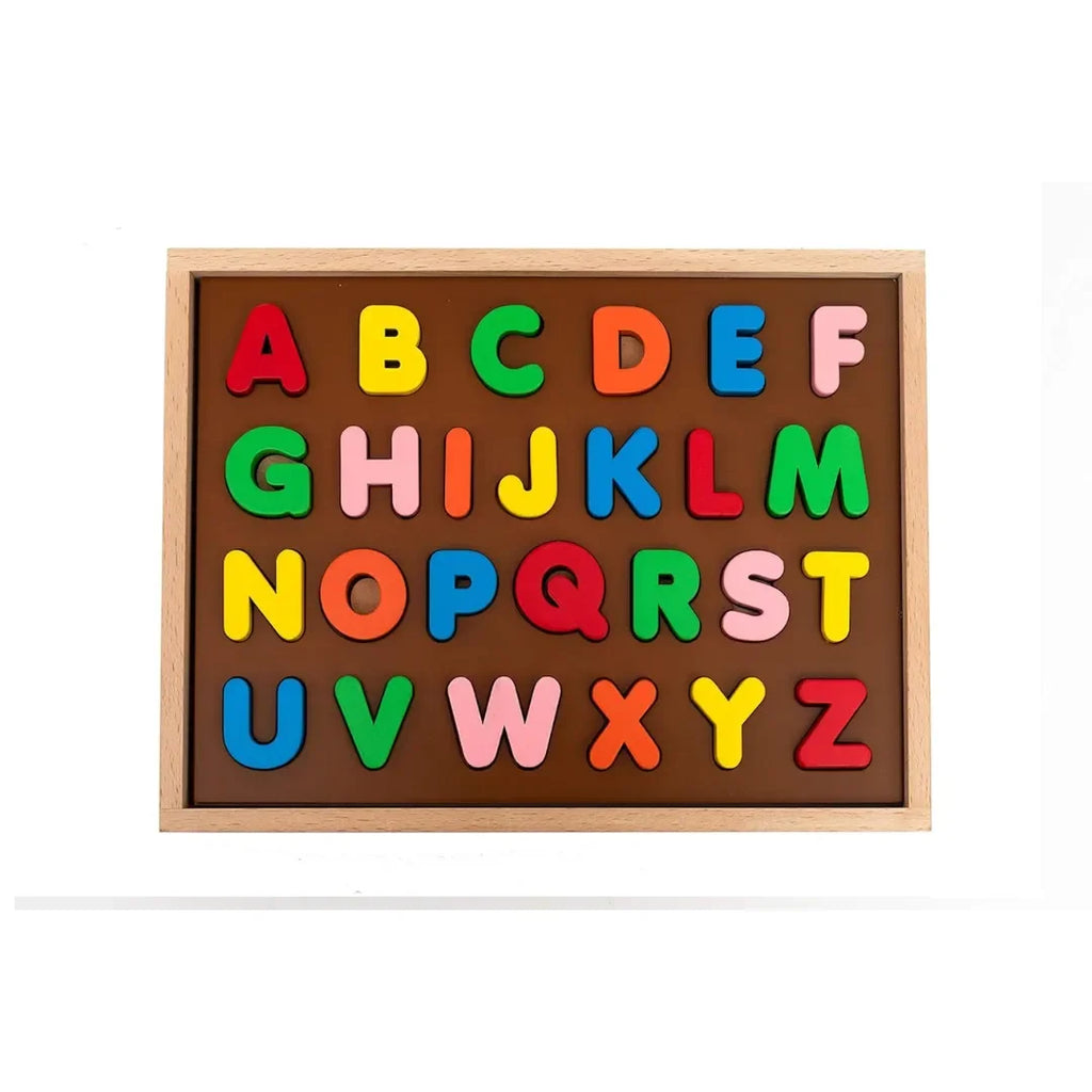 HILIFE English Alphabet Puzzle 3-Layers Uppercase | Wooden ABC Letters Colorful Educational Puzzle Toy Board for Toddlers & Kids – Multi-Colored Toy for Kids 3 Years+ - Naivri