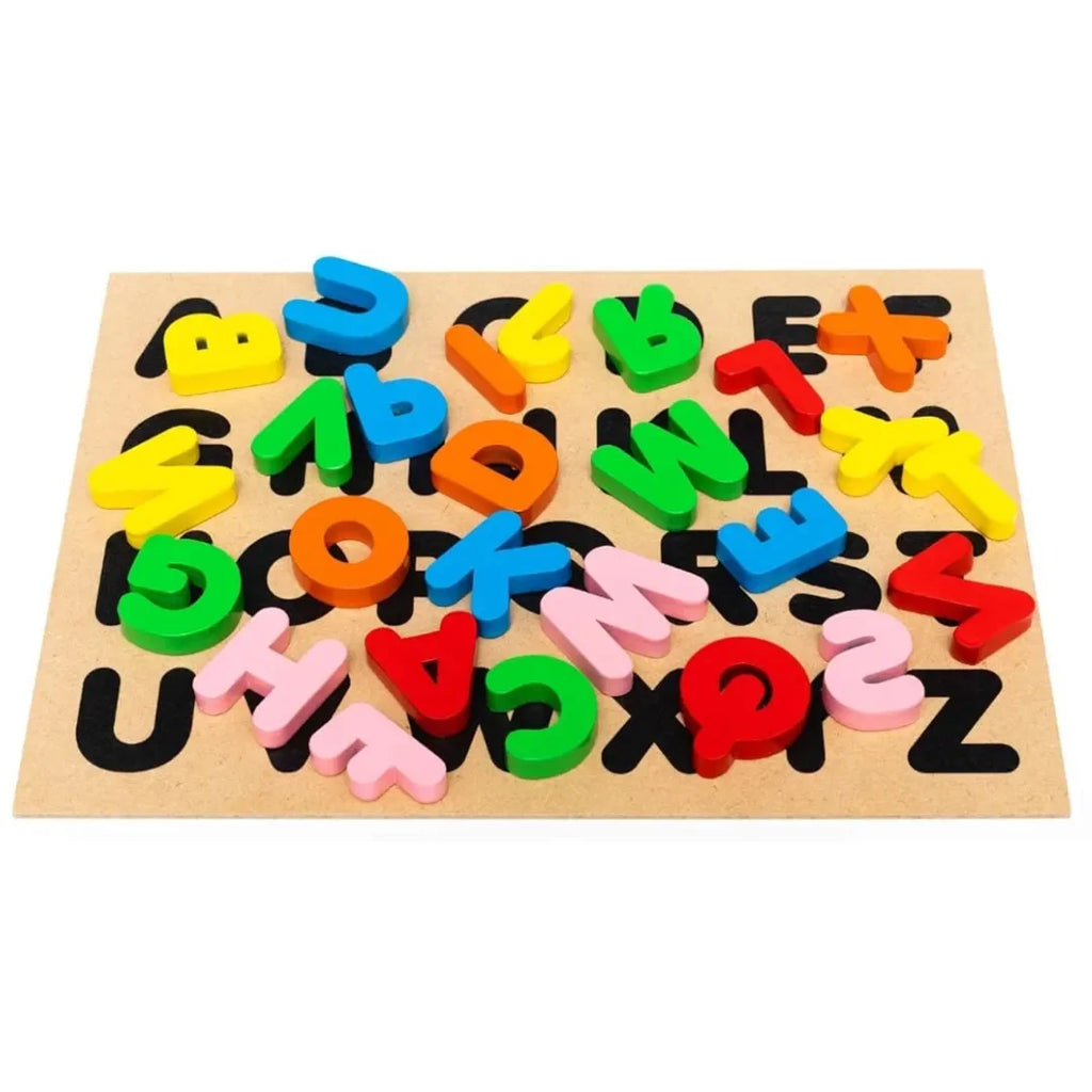 HILIFE English Alphabet Puzzle 3-Layers Uppercase | Wooden ABC Letters Colorful Educational Puzzle Toy Board for Toddlers & Kids – Multi-Colored Toy for Kids 3 Years+ - Naivri