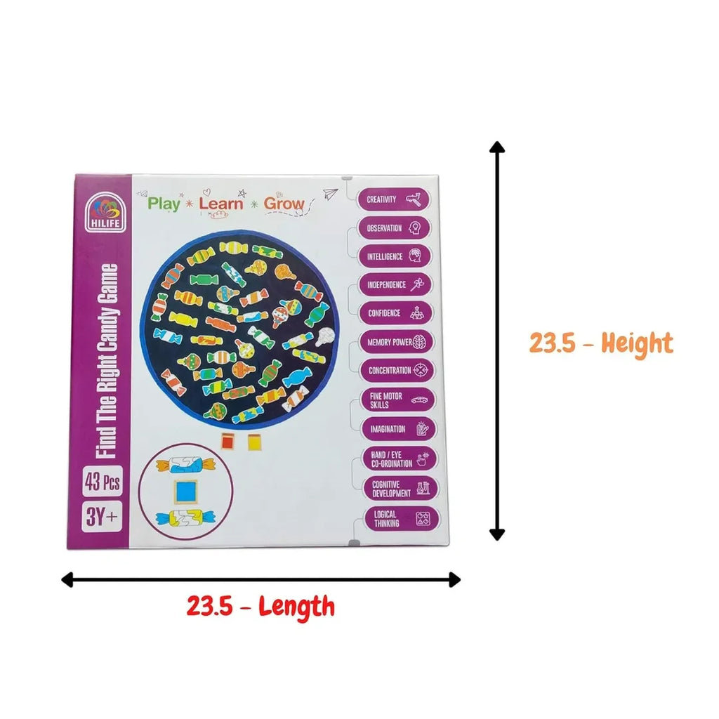 HILIFE Find The Right Candy Game | Fun Indoor Matching Game for Kids 3 Years & Above | Boosts Reflexes, Memory & Concentration - Naivri