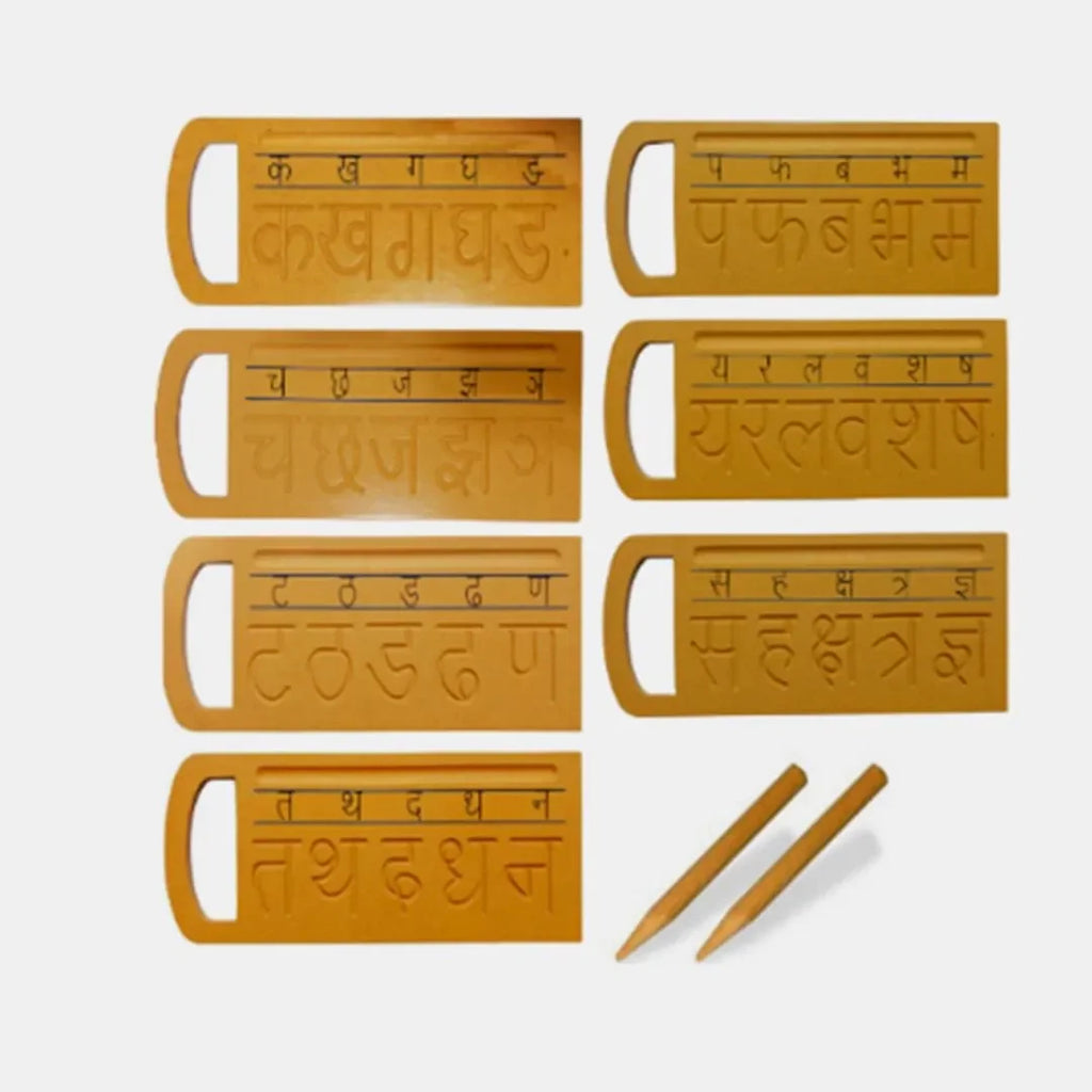 HILIFE Hindi Consonants Tracing Board | Wooden Varnamala Letter Writing Practice Board for Kids | Learn क ख ग with Tracing & Word Association | Educational Toy for Toddlers & Preschoolers - Naivri