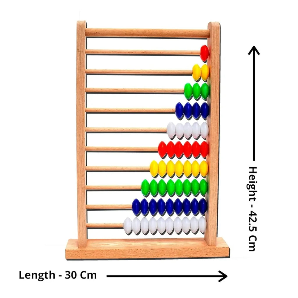 HILIFE Jr. Busy Bead Abacus | 10-Row Colorful Counting Frame for Toddlers & Kids | Wooden Math Learning Toy for Early Education – Learn Counting, Addition & Subtraction - Naivri