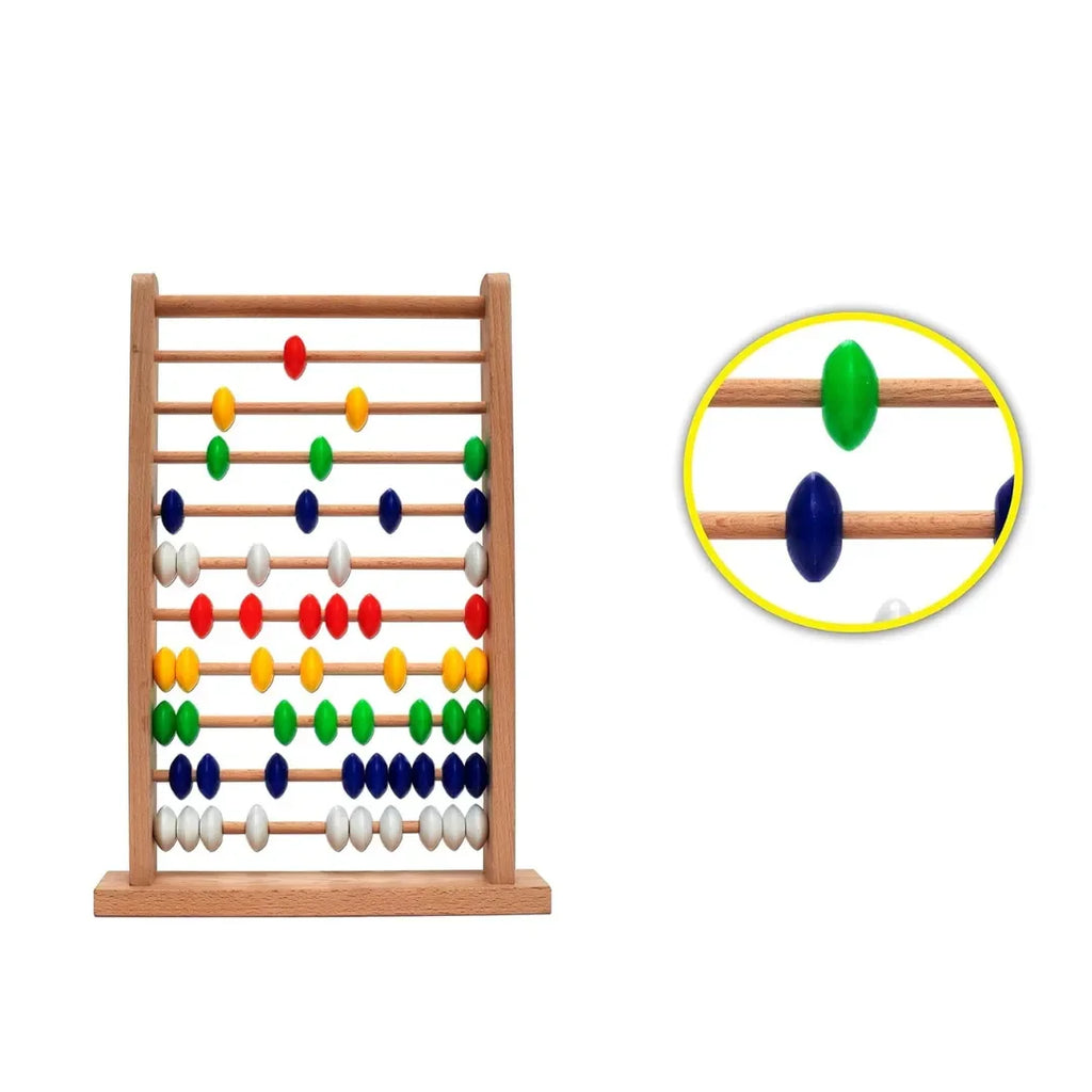 HILIFE Jr. Busy Bead Abacus | 10-Row Colorful Counting Frame for Toddlers & Kids | Wooden Math Learning Toy for Early Education – Learn Counting, Addition & Subtraction - Naivri