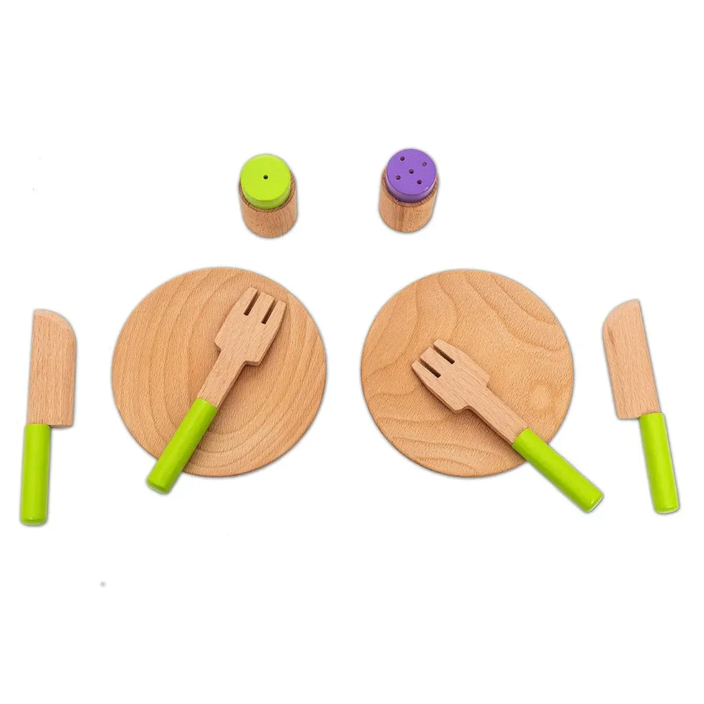HILIFE Jr Master Chef's Gourmet Kitchen Set (13 Pieces) – Wooden Pretend Play Cooking Set for Kids with Accessories - Naivri