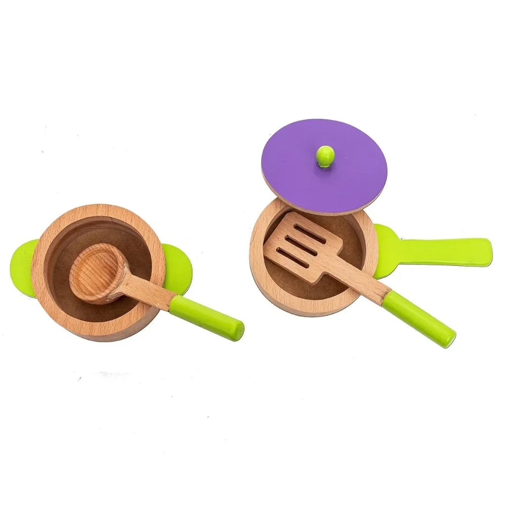 HILIFE Jr Master Chef's Gourmet Kitchen Set (13 Pieces) – Wooden Pretend Play Cooking Set for Kids with Accessories - Naivri