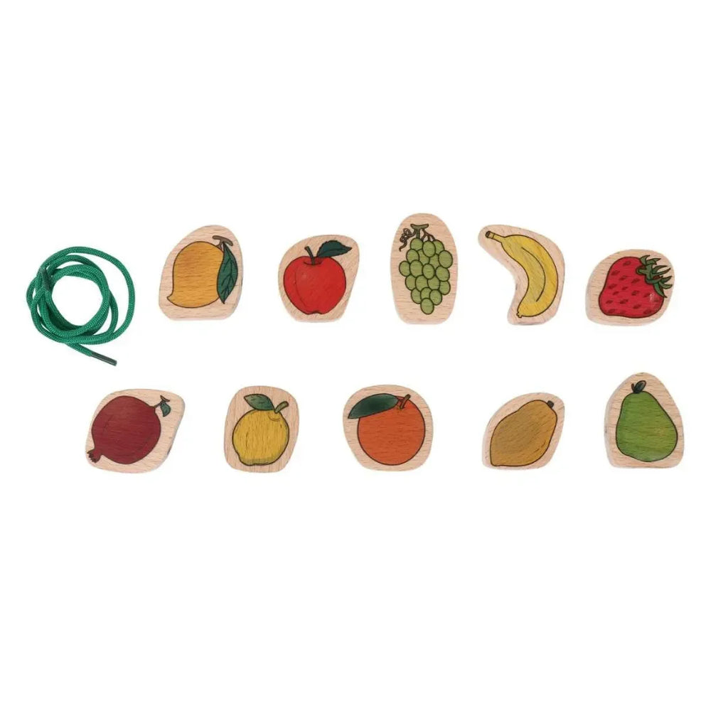 HILIFE Kids Lacing Wooden Puzzle Toy (129) – Fruit Matching & Fine Motor Skill Development Set - Naivri