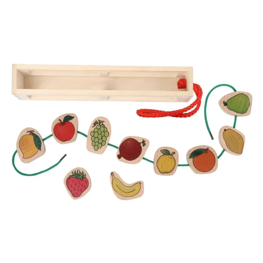 HILIFE Kids Lacing Wooden Puzzle Toy (129) – Fruit Matching & Fine Motor Skill Development Set - Naivri