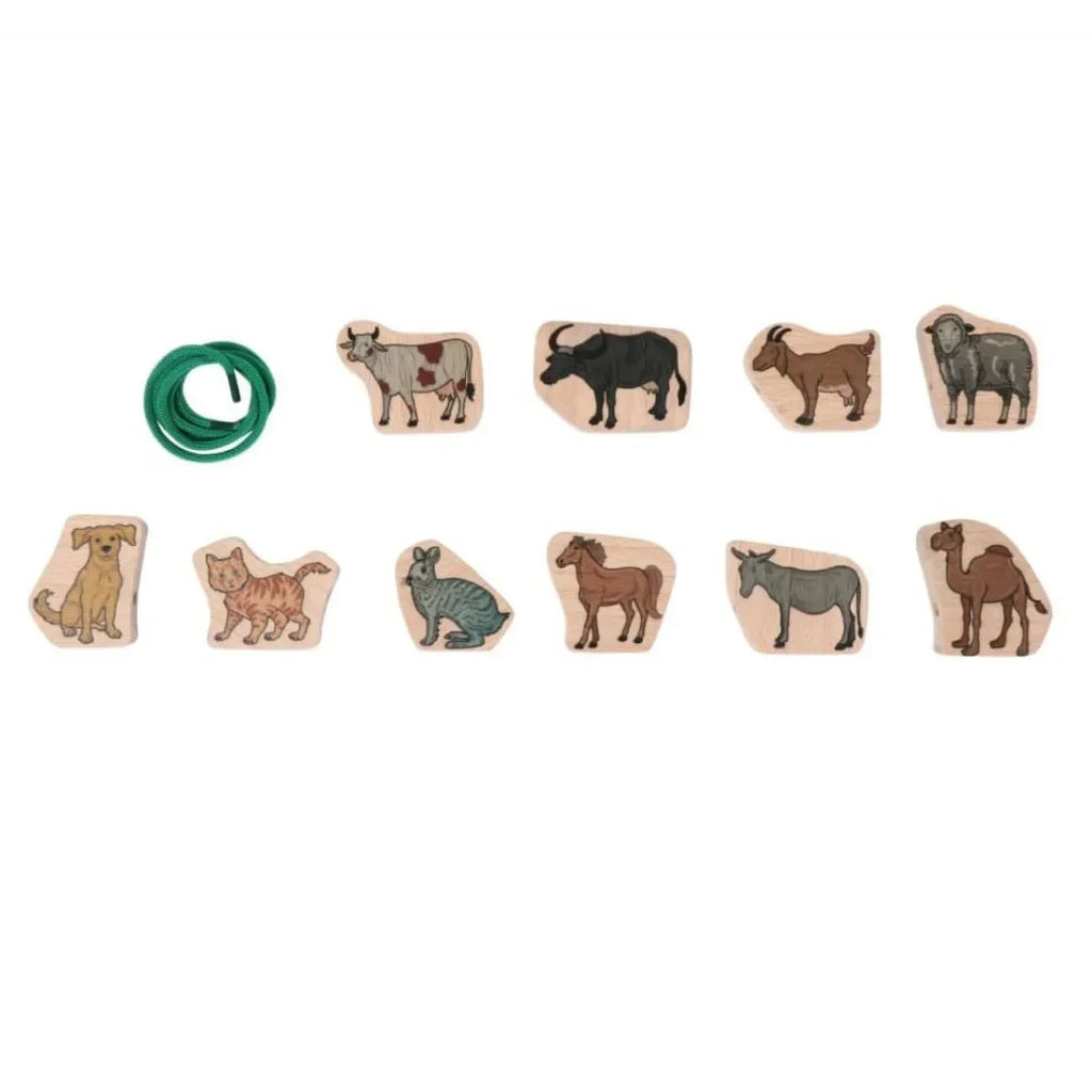HILIFE Kids Lacing Wooden Toys (132) – Educational Animal Puzzle with Storage Box - Naivri
