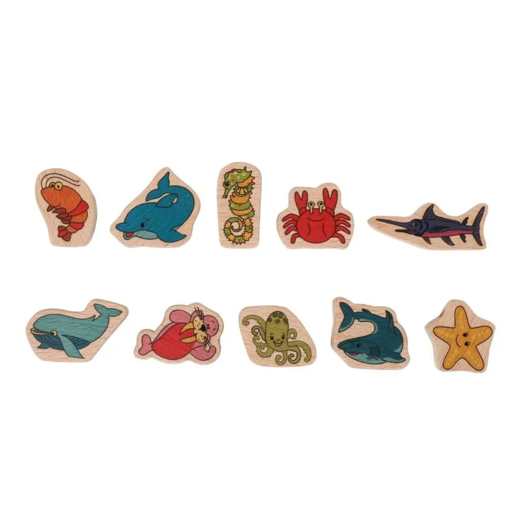 HILIFE Kids Lacing Wooden Toys (134) – Educational Sea Animal Puzzle with Storage Box - Naivri