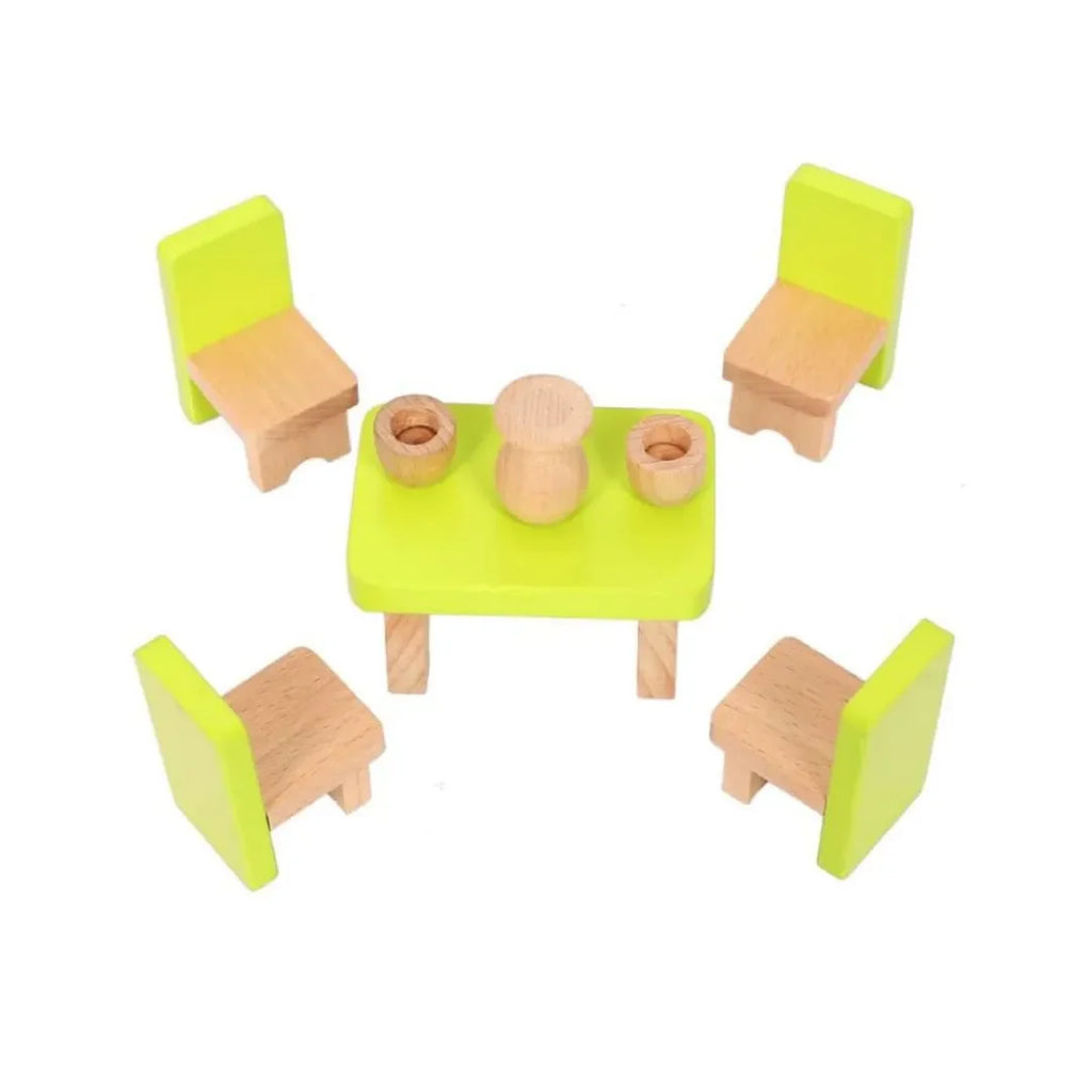 Hilife Miniature Dining Room Accessories – Wooden Pretend Play Furniture Set for Kids - Naivri