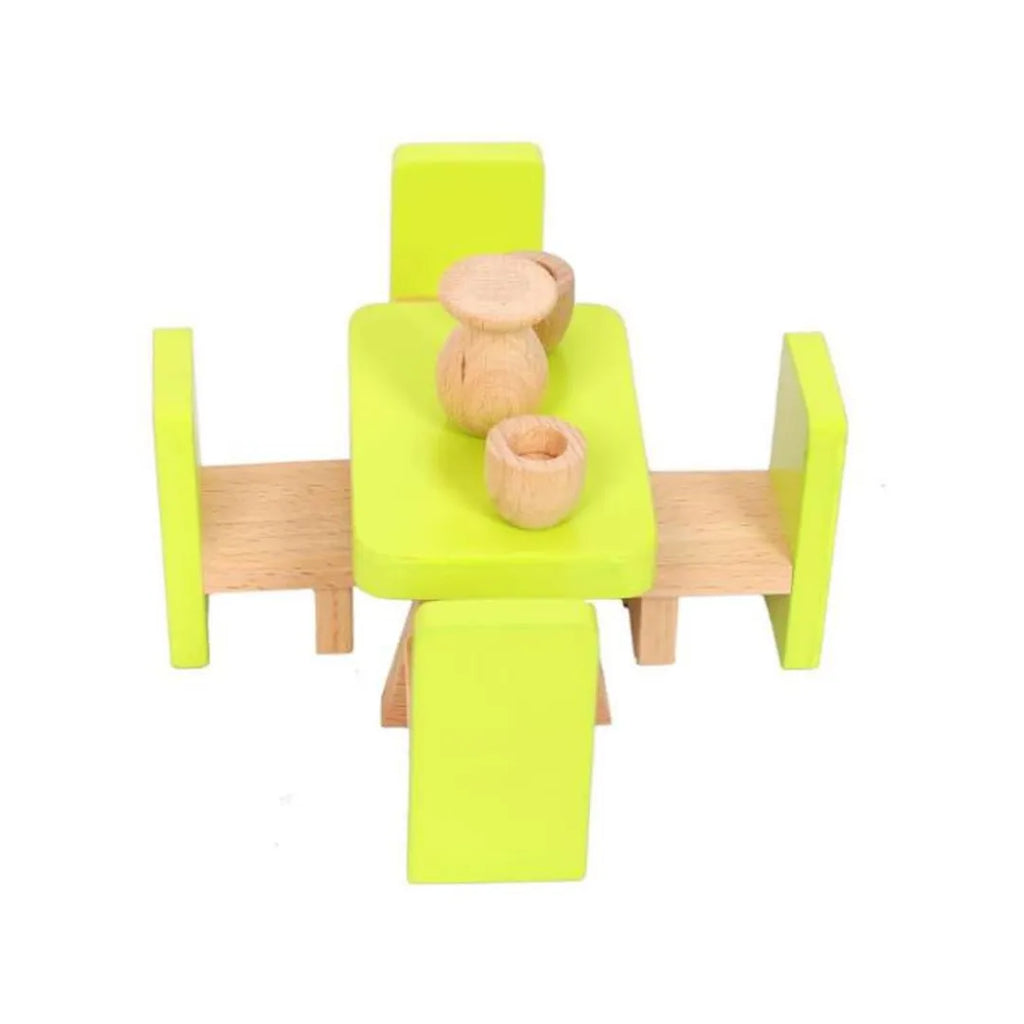 Hilife Miniature Dining Room Accessories – Wooden Pretend Play Furniture Set for Kids - Naivri