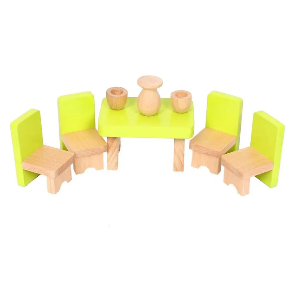 Hilife Miniature Dining Room Accessories – Wooden Pretend Play Furniture Set for Kids - Naivri