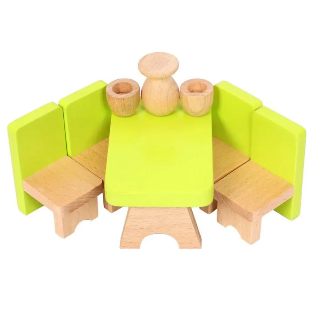 Hilife Miniature Dining Room Accessories – Wooden Pretend Play Furniture Set for Kids - Naivri