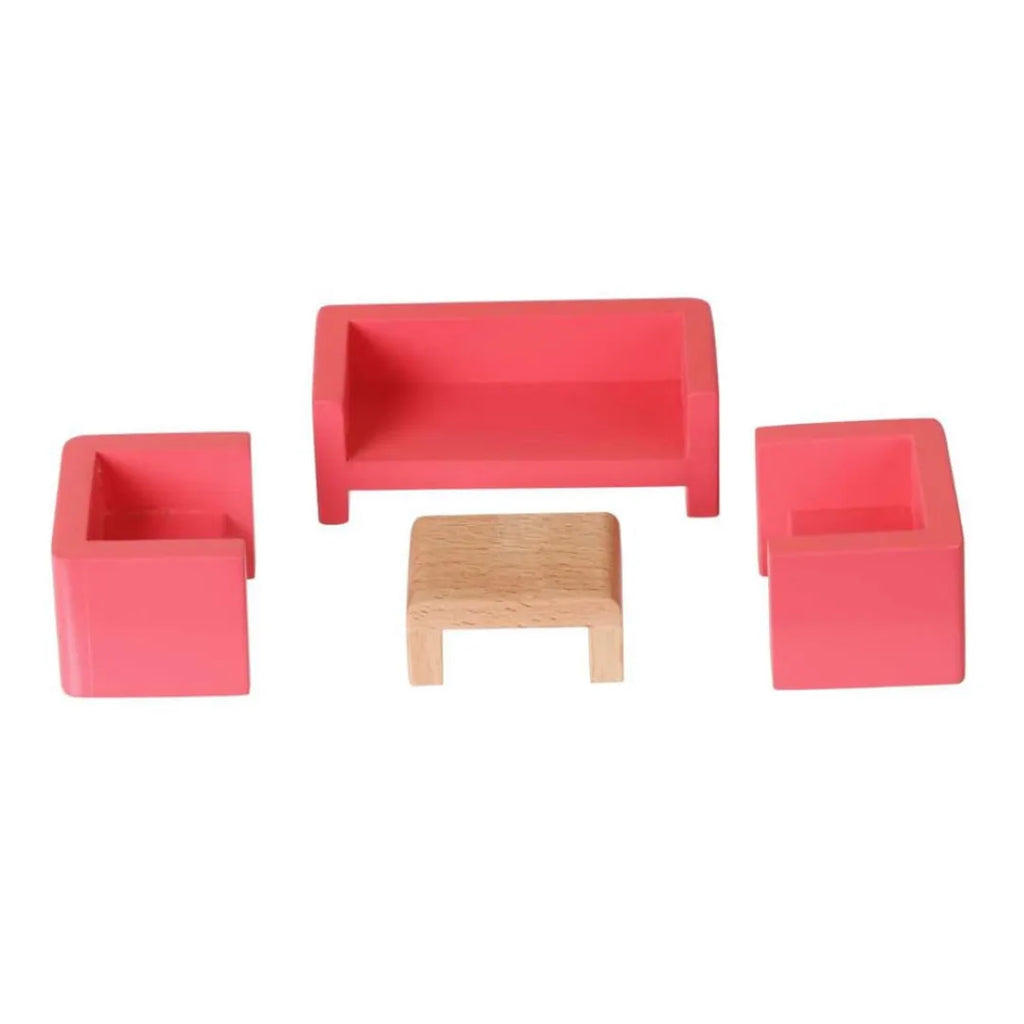 Hilife Miniature Living Room Accessories – Wooden Pretend Play Furniture Set for Kids - Naivri