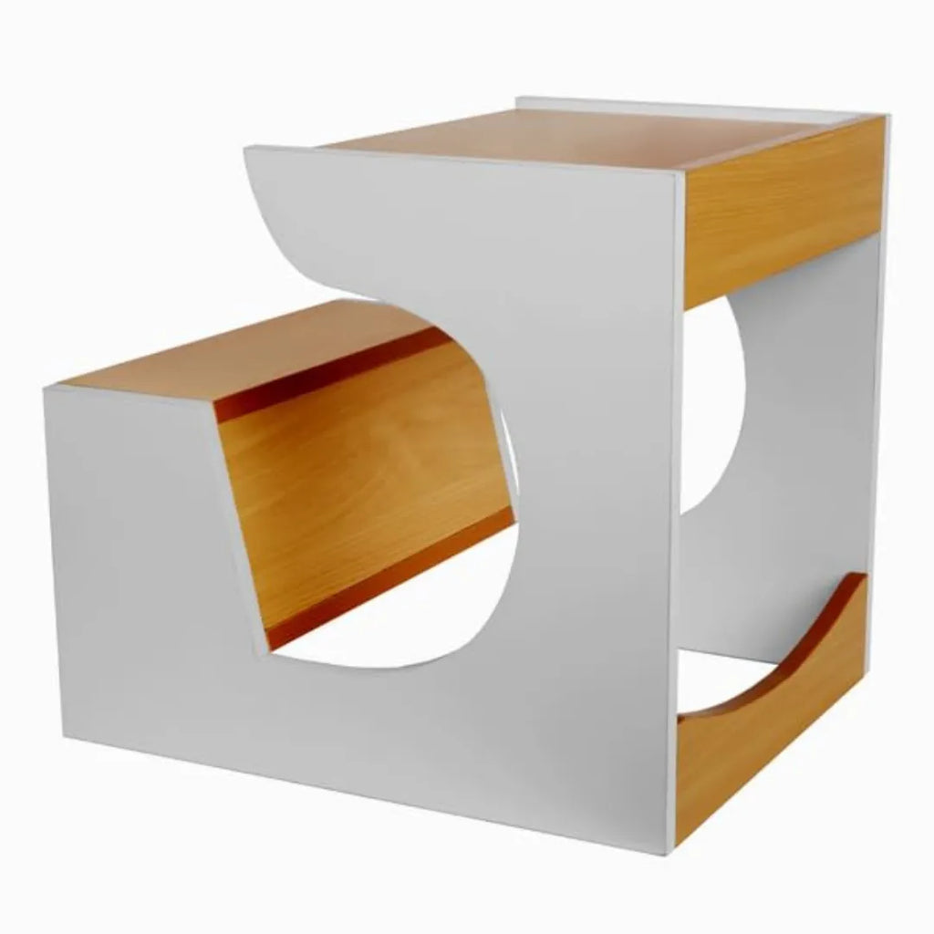 HILIFE Modern Kids Study Desk and Bench Set – Wooden Table & Bench Combo | White & Natural Wood Finish | Space-Saving Design for Kids’ Study & Activity Time - Naivri