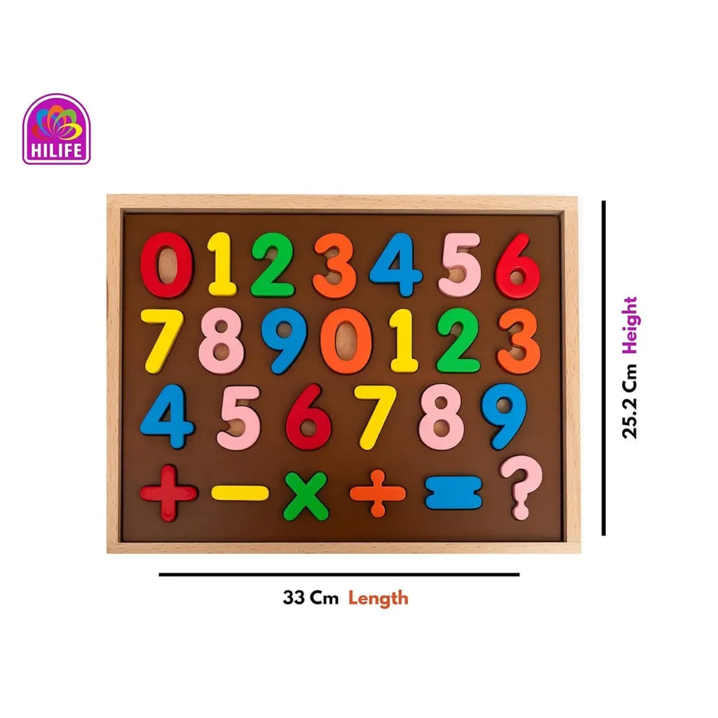 Hilife Number Puzzle 3-Layer | Wooden Numbers Colorful Educational Puzzle Toy Board for Toddlers & Kids – Multi-Colored Toy for Kids 3 Years+ - Naivri