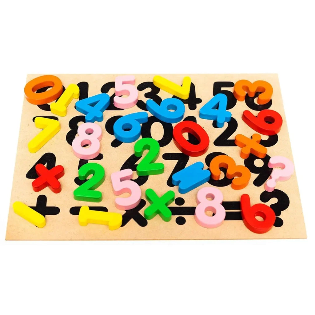 Hilife Number Puzzle 3-Layer | Wooden Numbers Colorful Educational Puzzle Toy Board for Toddlers & Kids – Multi-Colored Toy for Kids 3 Years+ - Naivri