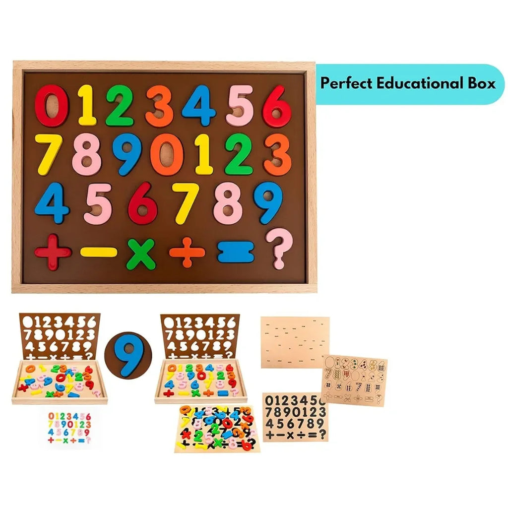 Hilife Number Puzzle 3-Layer | Wooden Numbers Colorful Educational Puzzle Toy Board for Toddlers & Kids – Multi-Colored Toy for Kids 3 Years+ - Naivri