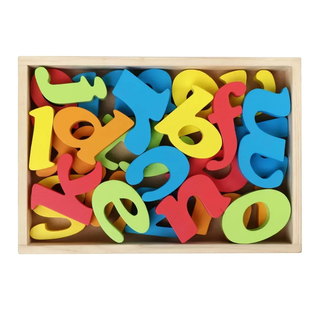Hilife Premium ABC Wooden Reading Alphabet – Engraved Wooden Uppercase Letters Learning Board for Kids - Naivri