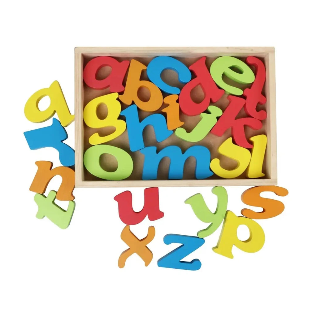 Hilife Premium ABC Wooden Reading Alphabet – Engraved Wooden Uppercase Letters Learning Board for Kids - Naivri