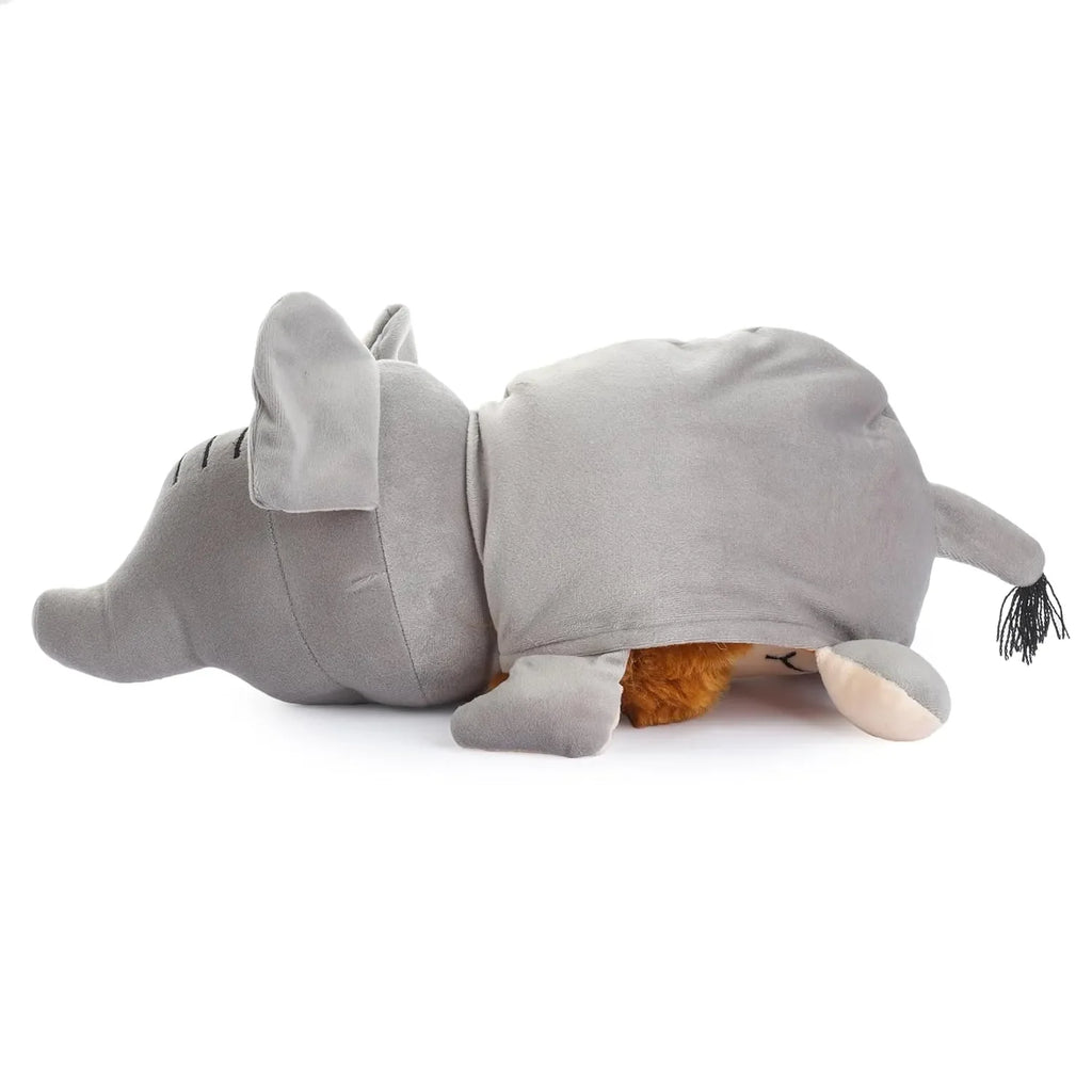 HILIFE Reversible Lion & Elephant Soft Toy – Flip O Plush, 30 cm (1103) - Naivri