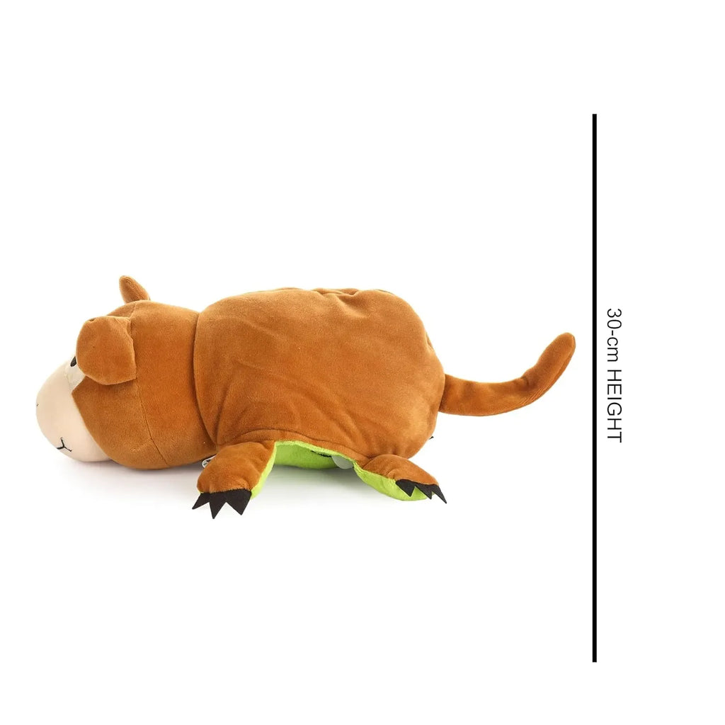 HILIFE Reversible Monkey & Croco Soft Toy – Flip O Plush, 30 cm (1101) - Naivri