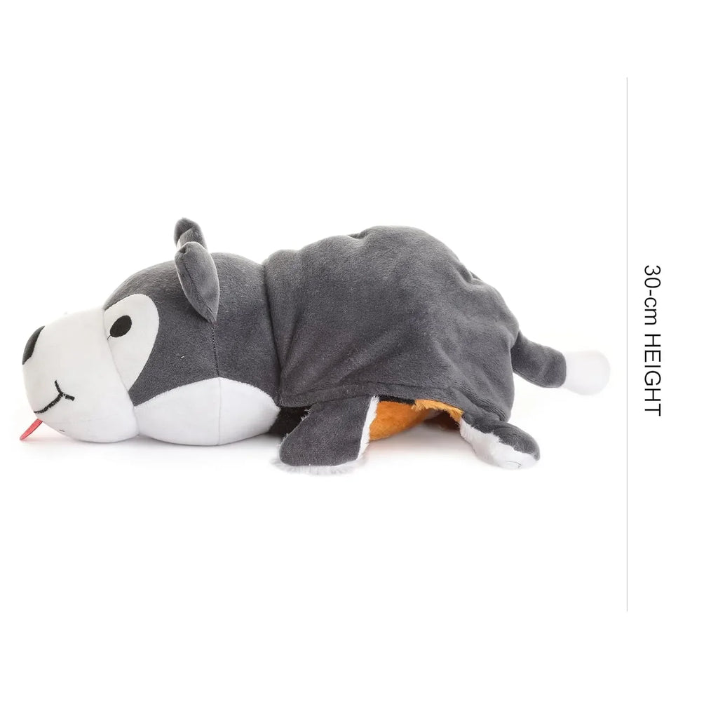 HILIFE Reversible Wolf & Cat Soft Toy – Flip O Plush, 30 cm (1102) - Naivri