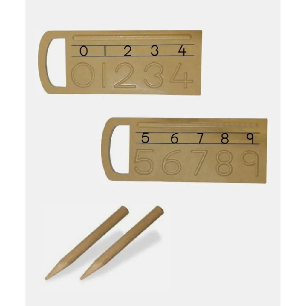 HILIFE Tiny Tots 123 Tracing & Picture Board for Kids – Wooden Number Learning Board with Engraved Numerals and Illustrations | Educational Toy for Early Math & Counting Practice - Naivri