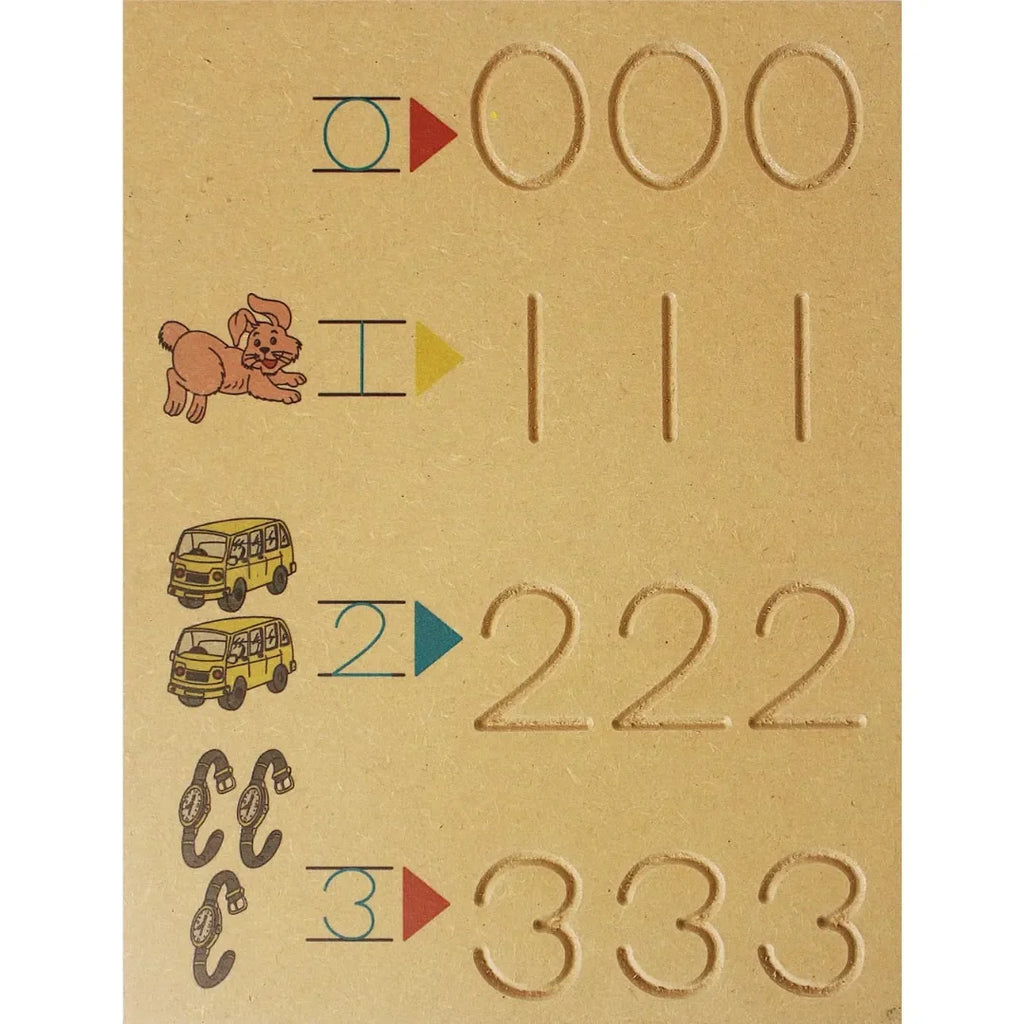 HILIFE Tiny Tots 123 Tracing & Picture Board – Wooden Number Tracing Board with Counting Objects for Kids - Naivri