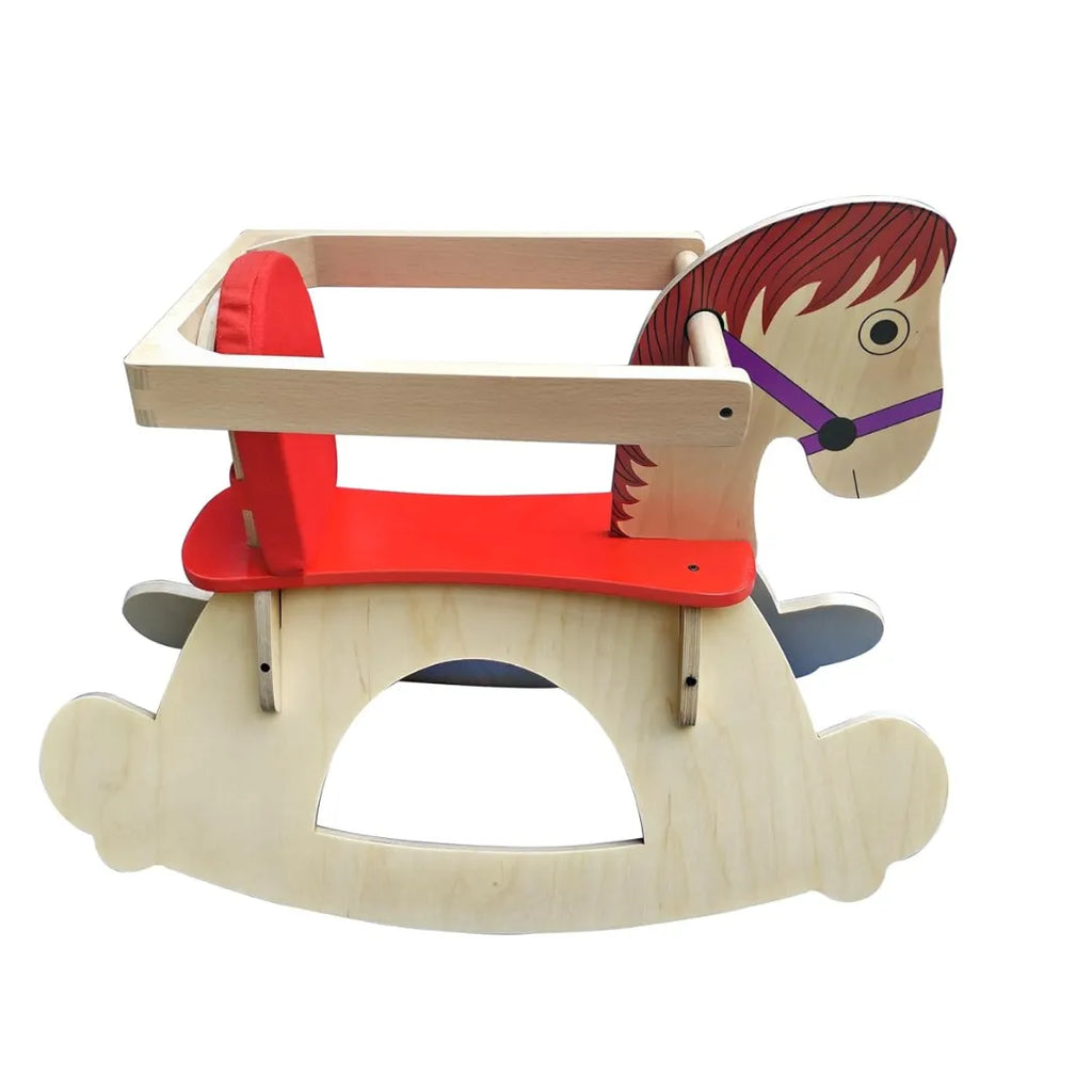 HILIFE Wooden Rocking Horse for Kids – Sturdy Balance Toy with Backrest and Safety Guard – Promotes Motor Skill Development – Child-Safe Rocker for Babies, Infants & Toddlers - Naivri