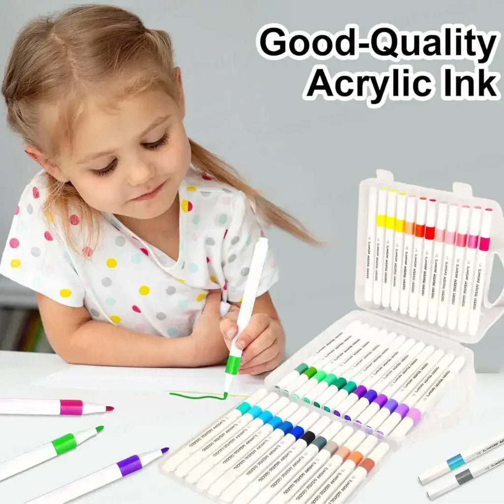 Himic Acrylic Paint Marker Set – 36 Vibrant Water-Based Colors for Multi-Surface Art & DIY Creations (3 Years+) - Naivri