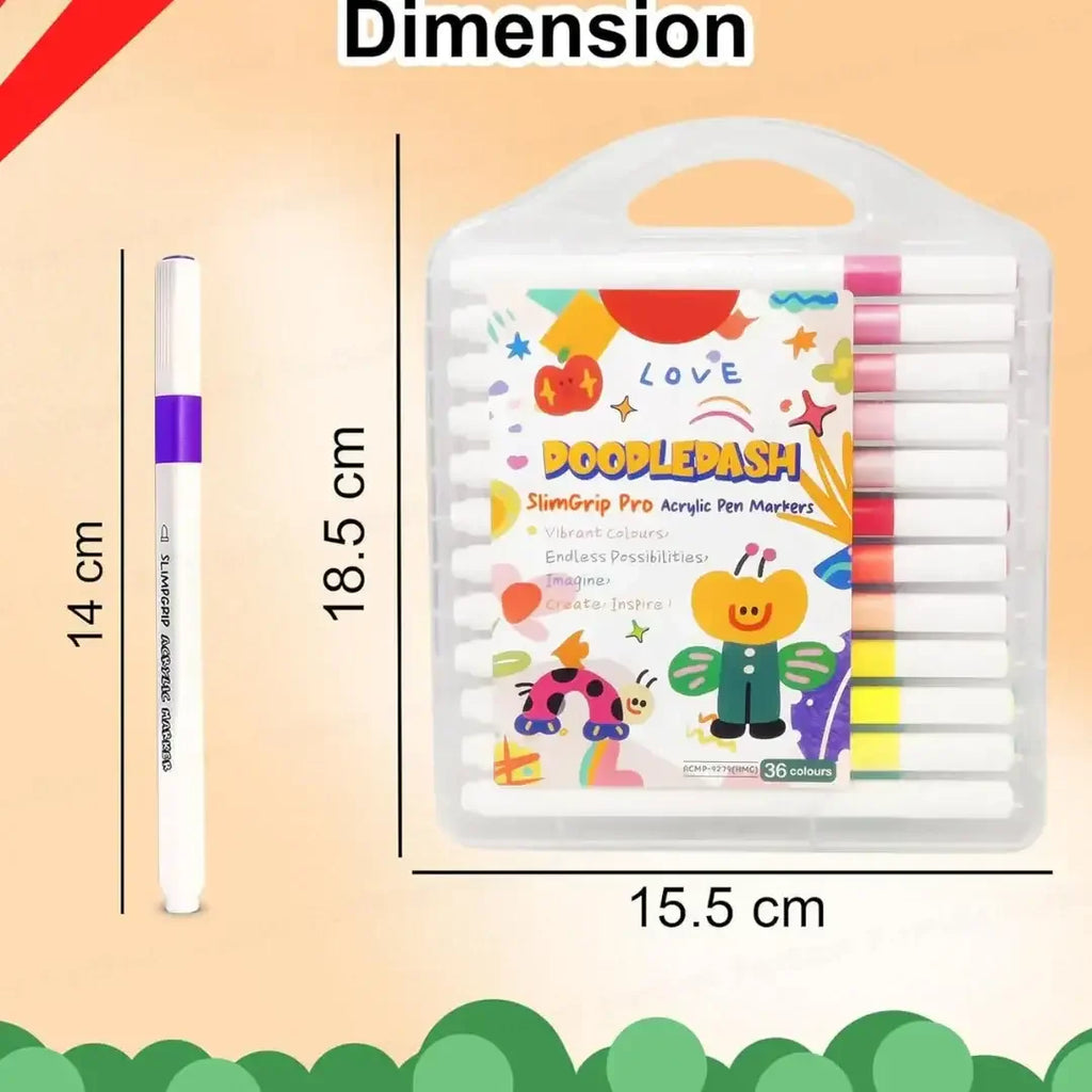 Himic Acrylic Paint Marker Set – 36 Vibrant Water-Based Colors for Multi-Surface Art & DIY Creations (3 Years+) - Naivri