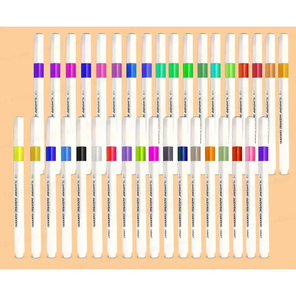 Himic Acrylic Paint Marker Set – 36 Vibrant Water-Based Colors for Multi-Surface Art & DIY Creations (3 Years+) - Naivri
