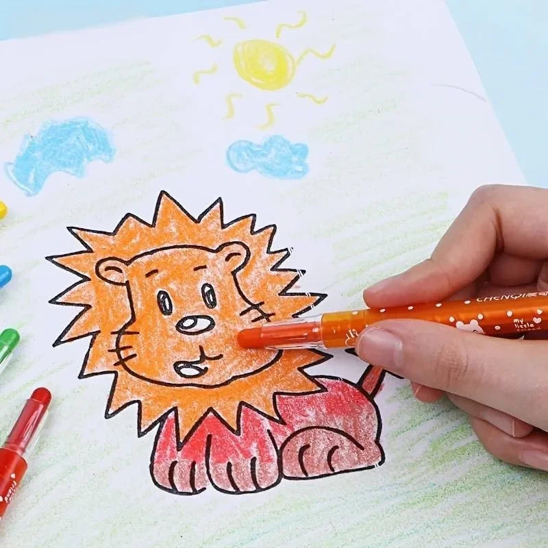 Himic Twist-Up Color Crayon Set – 12 Bright Shades / 3 Years+ - Naivri