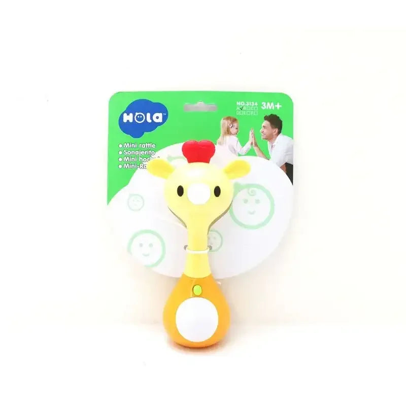 Hola 3134 Mini Rattle – Ergonomic Baby Rattle with Teether, Music & Lights for 3M+ Infants - Naivri