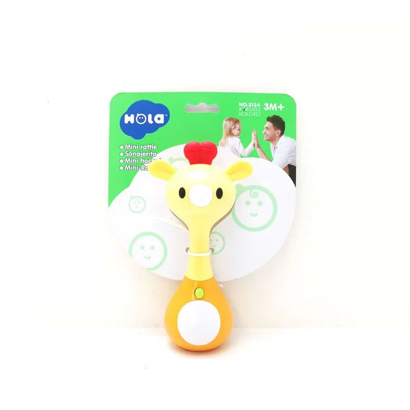 Hola 3134 Mini Rattle – Ergonomic Baby Rattle with Teether, Music & Lights for 3M+ Infants - Naivri