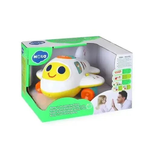 Hola 6103 Bump 'n Go Learning Plane – Interactive Lights, Music & Educational Play for Ages 12+ Months - Naivri