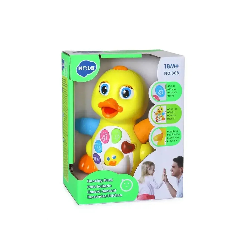 Hola Dancing Duck Musical Toy with Lights, Sound & Movement | Interactive Early Learning Toy for Toddlers 18 Months+ - Naivri