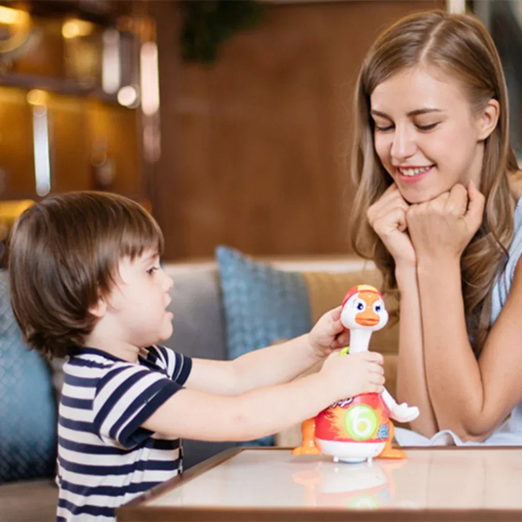 Hola Hip-Hop Swing Goose Musical Toy | Interactive Dancing Goose with Lights, Music & Neck Movement | Developmental Toy for Toddlers 18 Months+ - Naivri