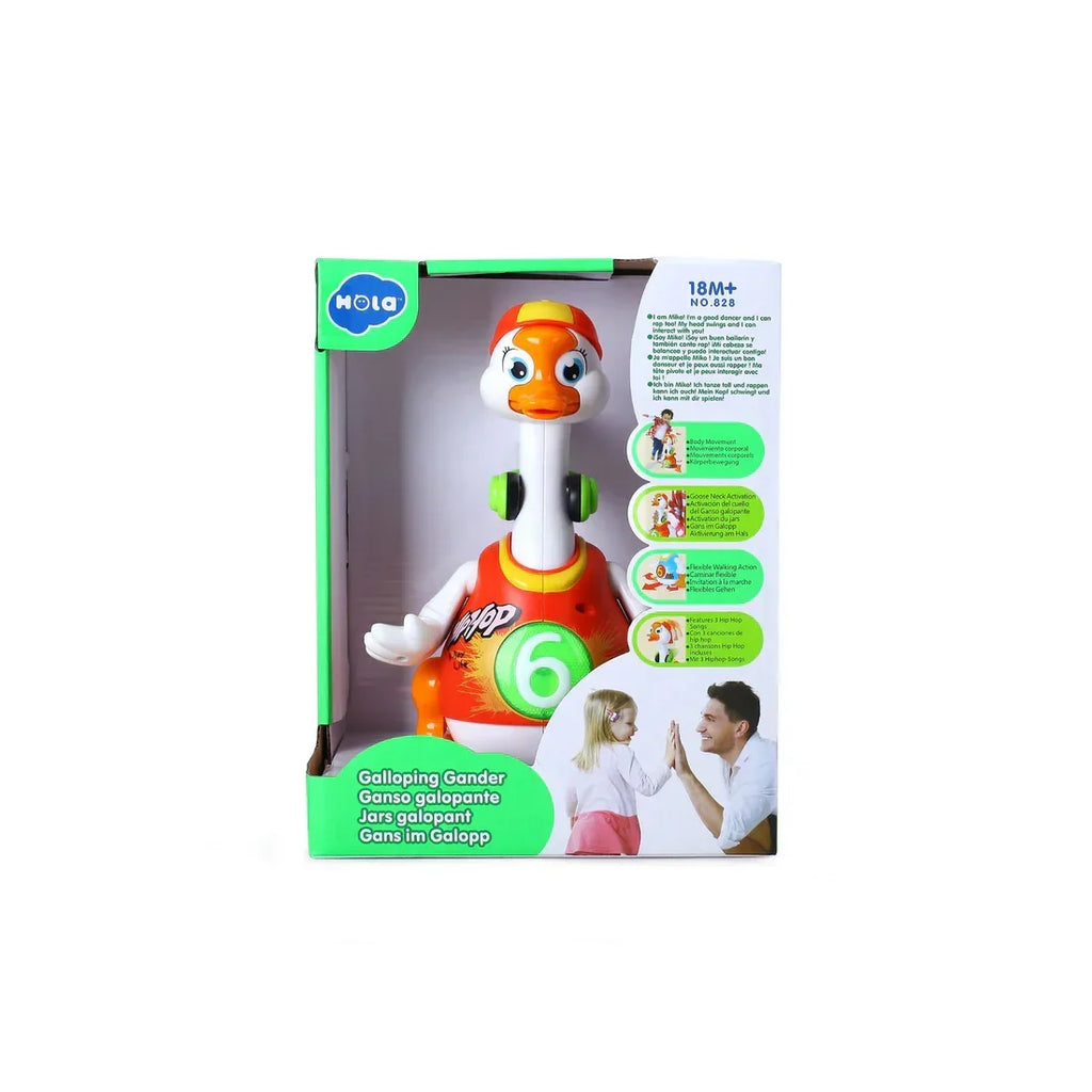Hola Hip-Hop Swing Goose Musical Toy | Interactive Dancing Goose with Lights, Music & Neck Movement | Developmental Toy for Toddlers 18 Months+ - Naivri