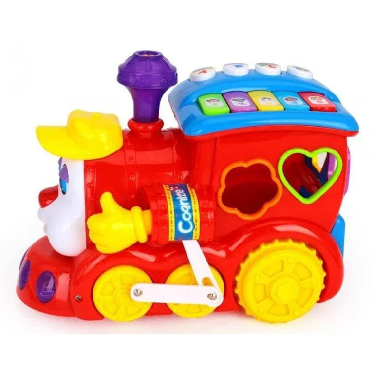 Hola Learning Loco Educational Toy Train | Shape Sorter, Sound Effects & Obstacle-Avoidance Movement | Early Learning Activity Toy for Toddlers - Naivri