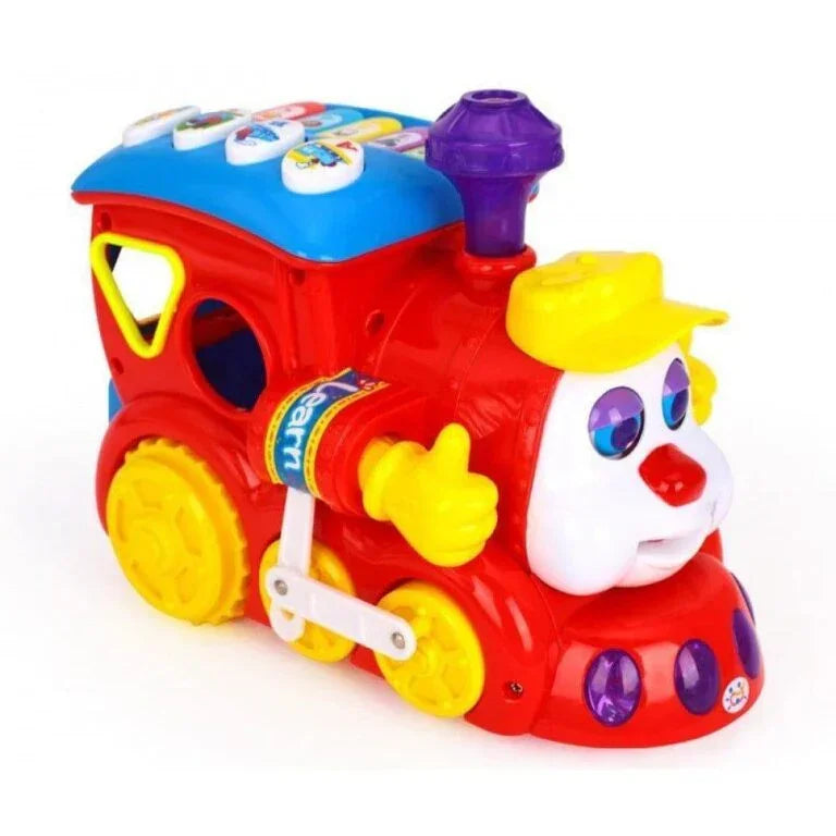 Hola Learning Loco Educational Toy Train | Shape Sorter, Sound Effects & Obstacle-Avoidance Movement | Early Learning Activity Toy for Toddlers - Naivri