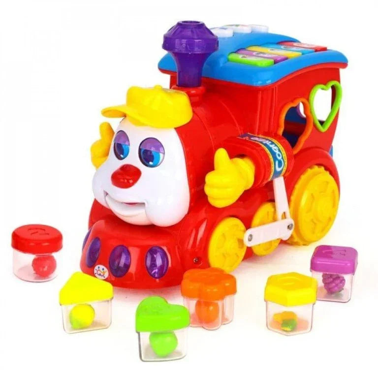 Hola Learning Loco Educational Toy Train | Shape Sorter, Sound Effects & Obstacle-Avoidance Movement | Early Learning Activity Toy for Toddlers - Naivri