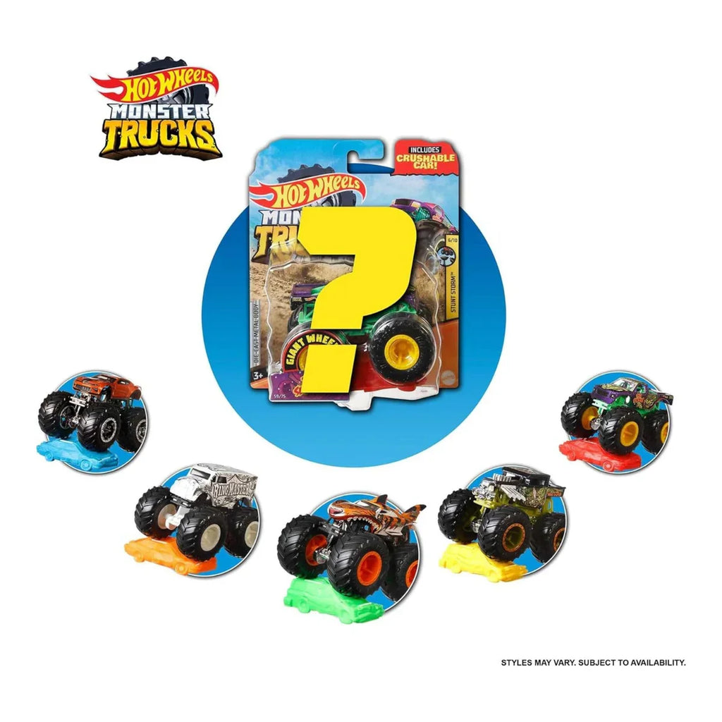 Hot Wheels 2025 Monster Trucks 1:64 Scale Assorted Die-Cast Vehicles – Premium Collectible Set - Naivri