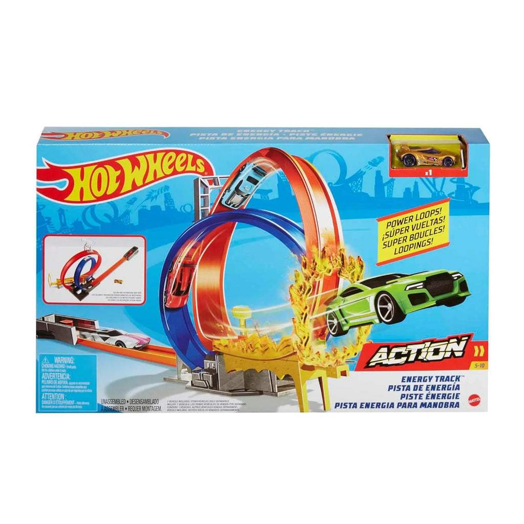 Hot Wheels Energy Track GND92 – High-Speed Loop Track Set with Stunt Challenges - Naivri